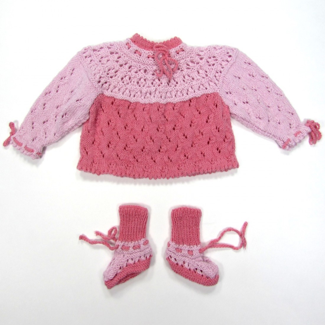 Brassiere Bebe Fille Et Chaussons Au Tricot Rose Gourmand 3 Mois