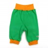 Dos de pantalon jogger bébé garçon large ceinture et cheville en bord côtes tricot orange